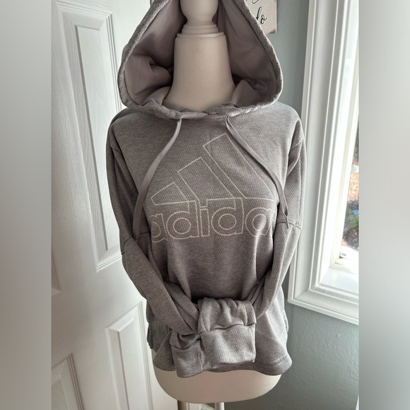 NWOT Adidas climawarm women’s gray hoodie size small - Picture 3 of 12